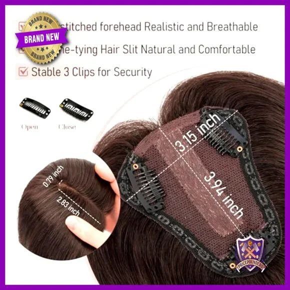 Silk Base Human Hair Topper for Thinning Hair Natural  display picture 3